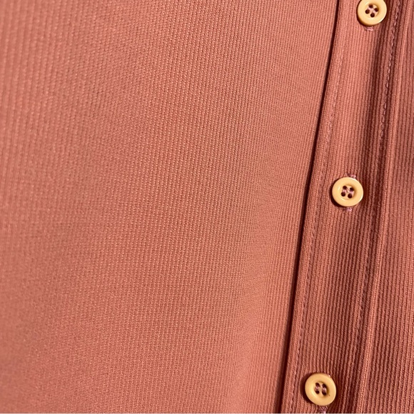 Vintage Ecco Bay Made in USA Ribbed Cardigan Blazer With Pockets Pink Button Wom - Picture 9 of 11